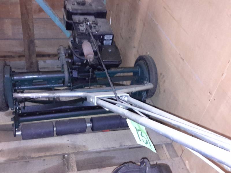 lot 131 image: National Mower, upright Reel mower..