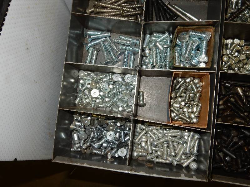 lot 182 image: 3 drawers of hardware.. take the hardware only.. Drawer not included
