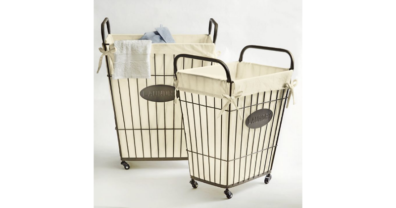 Set of 2 Wire Laundry Baskets open ...