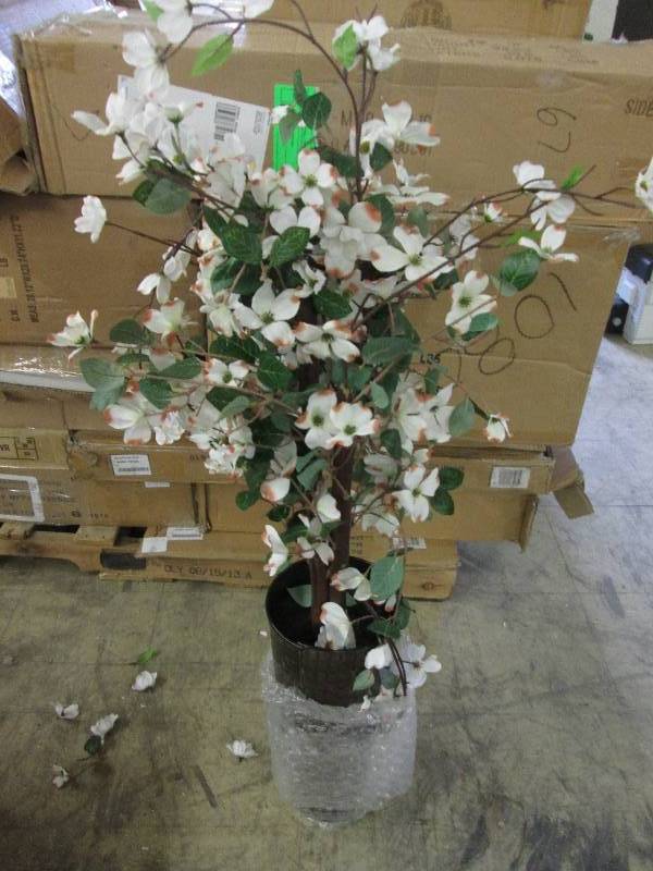 Flowering Plant in metal pot, open ...