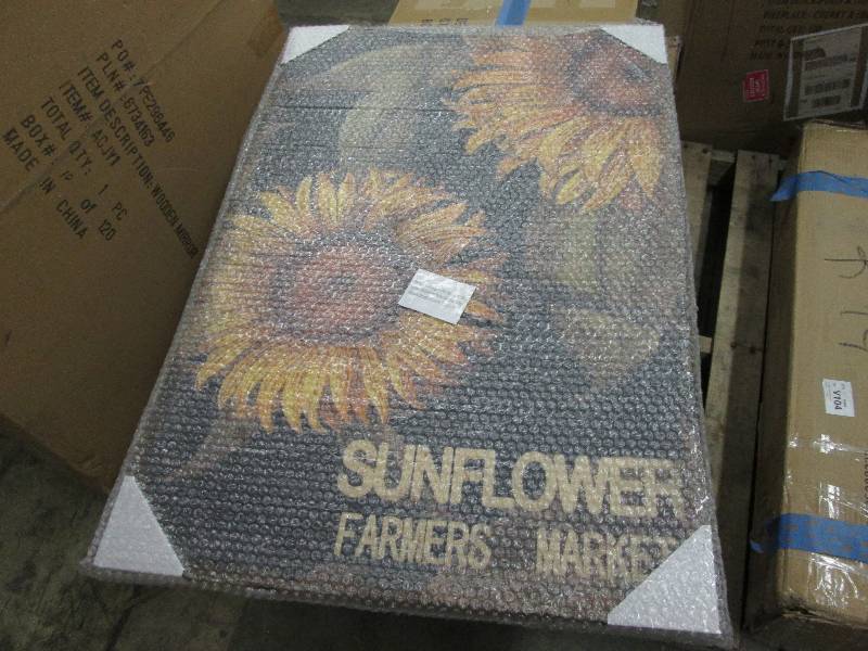 Sunflower Print On Burlap open box ...