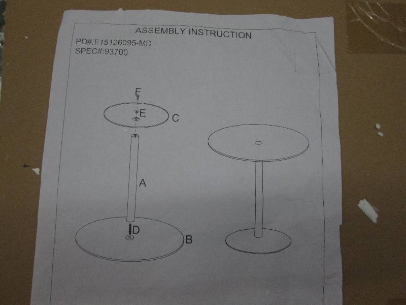 Glass Top Table 27.5 inches open bo...