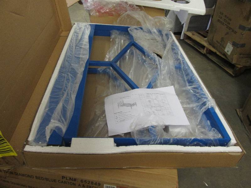 Lot of 2 Twin Size Blue Metal Headb...
