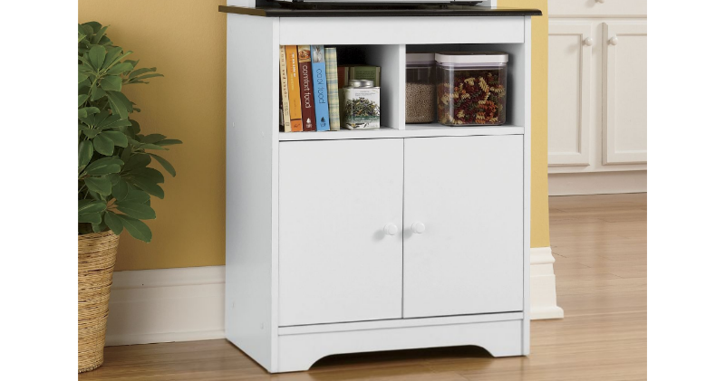Haley Microwave Stand with Hutch op...