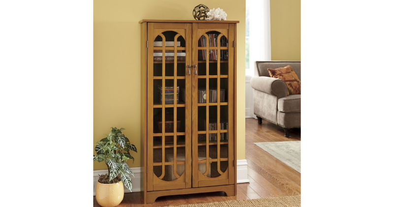 2-Door Media Storage Cabinet in oak...
