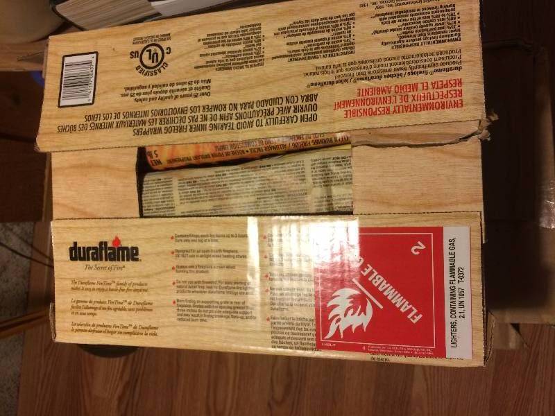 lot 24 image: Duraflame Crackleflame Fireplace Firepit Logs -Almost Full Case