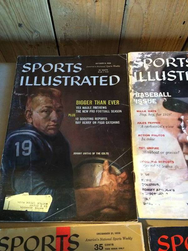 lot 75 image: Collectible 1950s Sports Magazines - Please look at condition - Some Covers With Lots Of Wear