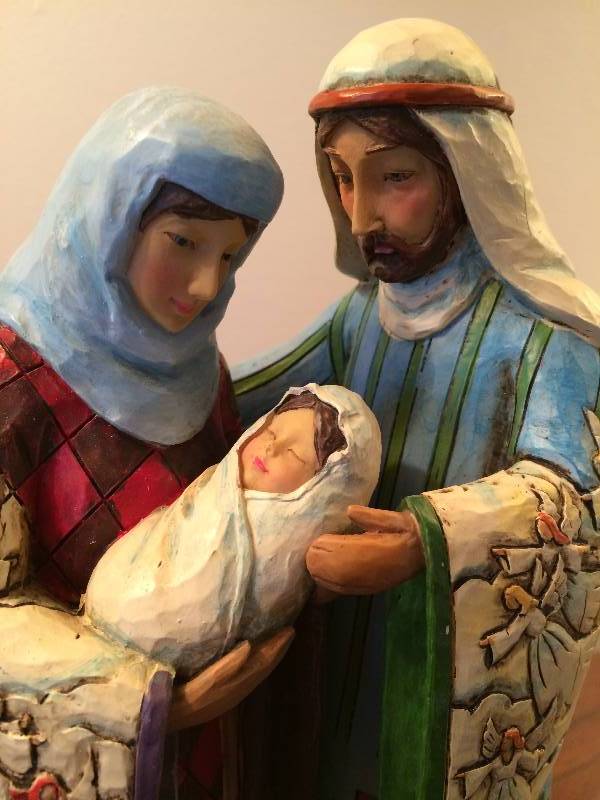 lot 103 image: Collectible Like New Jim Shore Large Nativity Jesus Mary Joseph - No Chips