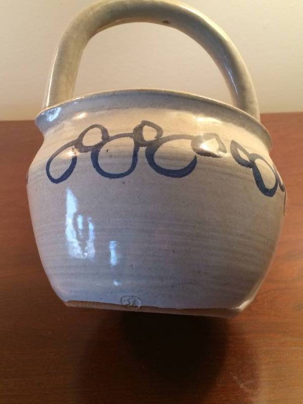 lot 102 image: Collectible Beautiful Signed Pottery Basket Purchased Many Years ago at the Minnesota Renaissance Festival
