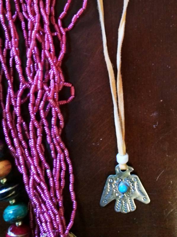 lot 91 image: Collectible Vintage Lot Of Jewelry Native American Hand Carved Bone Signed Necklace Etc
