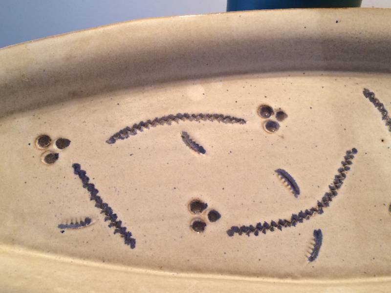 lot 153 image: Signed Pottery Oval Serving Platter