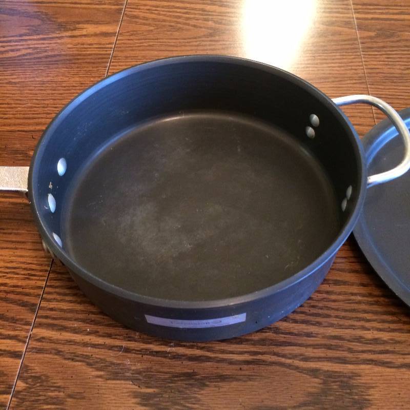 lot 183 image: Collectible CALPHALON COMMERCIAL COOKWARE Restaurant Grade Heavy Duty with Anodized Non Stick Finish DEEP SAUTE PAN WITH LID - NICE CONDITION - LASTS MORE THAN A LIFETIME