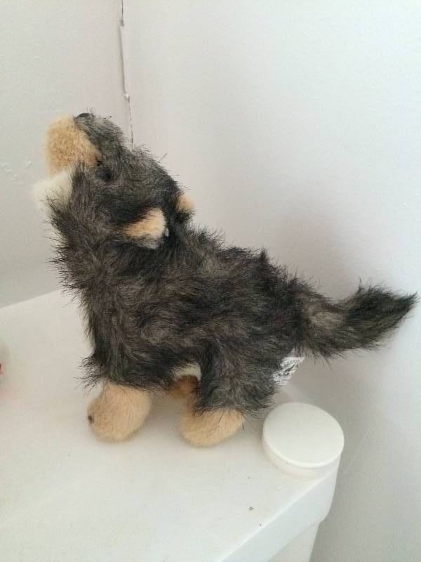 lot 194 image: 4 Super Cute Stuff Animals - Excellent Condition - Love the Bear & Howling Wolf