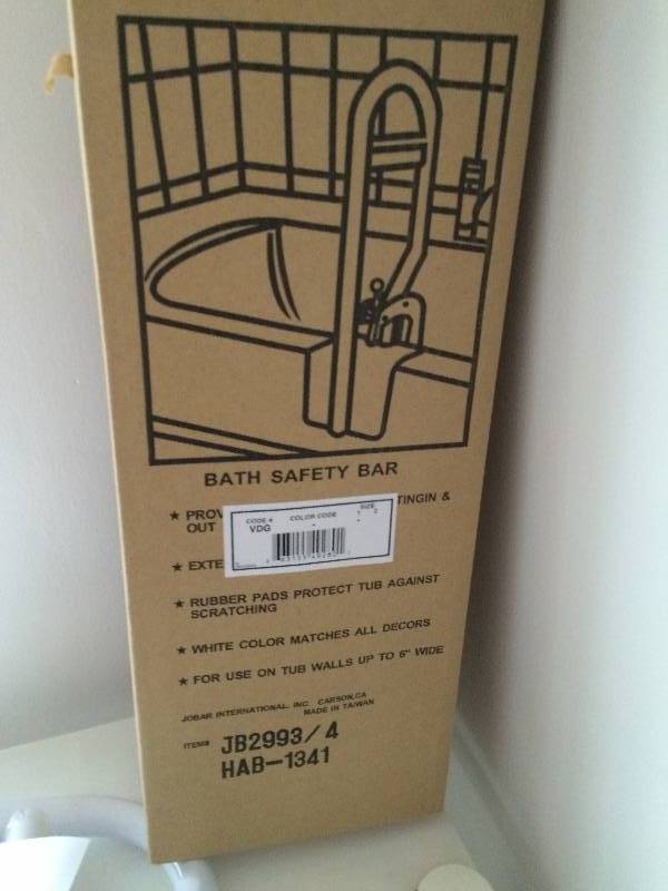 lot 195 image: New In Box Bath Safety Bar - Handicap Equipment