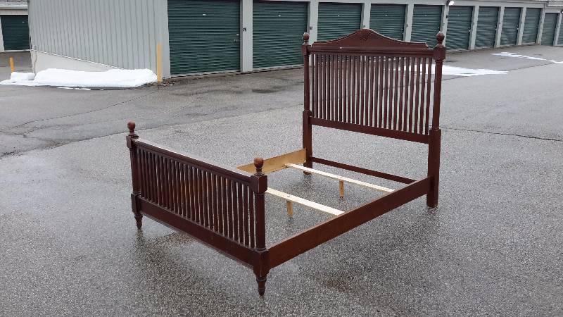 lot 48 image: wooden bed frame - queen size