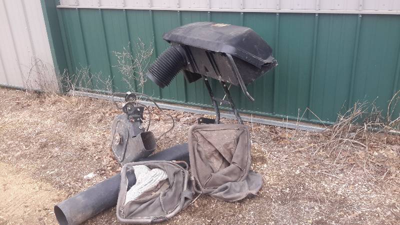 lot 63 image: John Deere dual bagger wturbo mower attachment