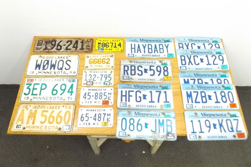 lot 41 image: Lot of Vintage Minnesota License Plates