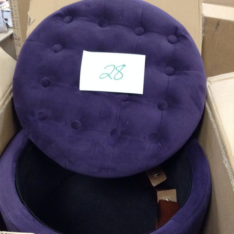 lot 28 image: Kinfine Large Round Storage Ottoman -K6171-B204