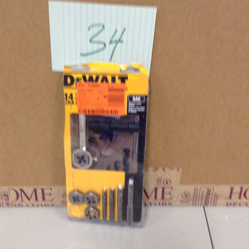 lot 34 image: Dewalt Fractional Tap and Large Hexagon Die Set (14-Piece)