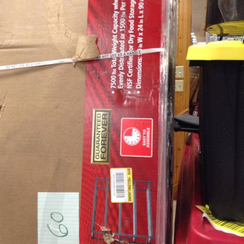 lot 60 image: Husky 90 in. H x 90 in. W x 24 in. D 5-Shelf Welded Steel Wire Deck Shelving Unit in Black