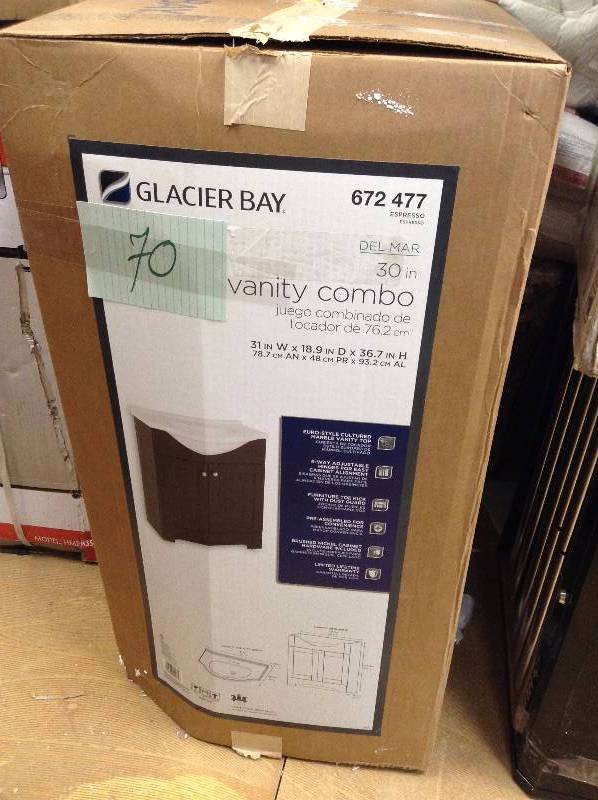 lot 70 image: Glacier Bay Vanity Combo never used 37 in W x 18.9 D x 36.7 in H