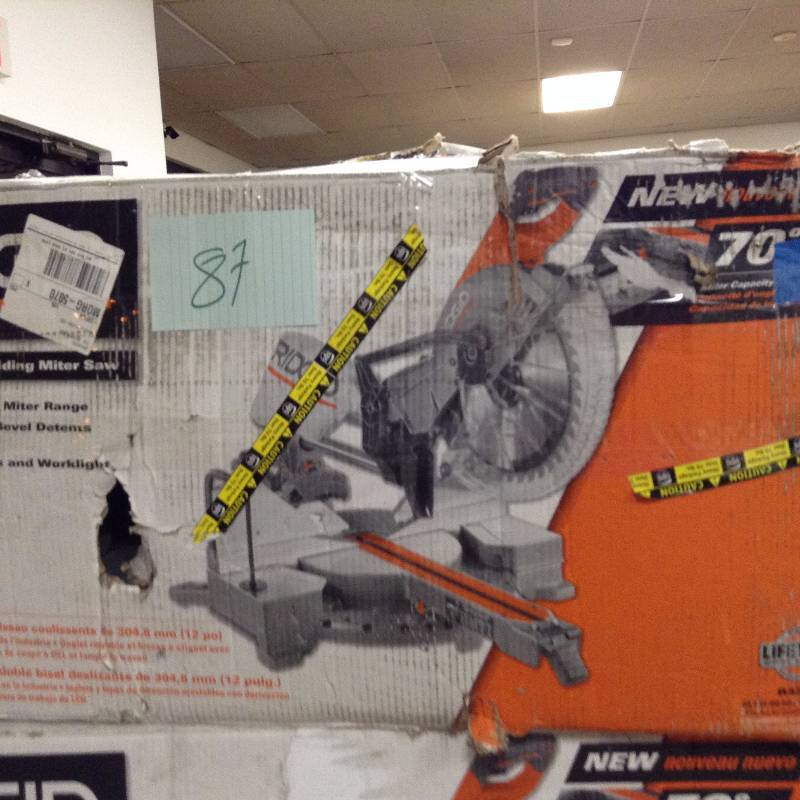 lot 87 image: Ridgid 15 Amp 12 in. Corded Dual Bevel Sliding Miter Saw with 70 Degree Miter Capacity R4221
