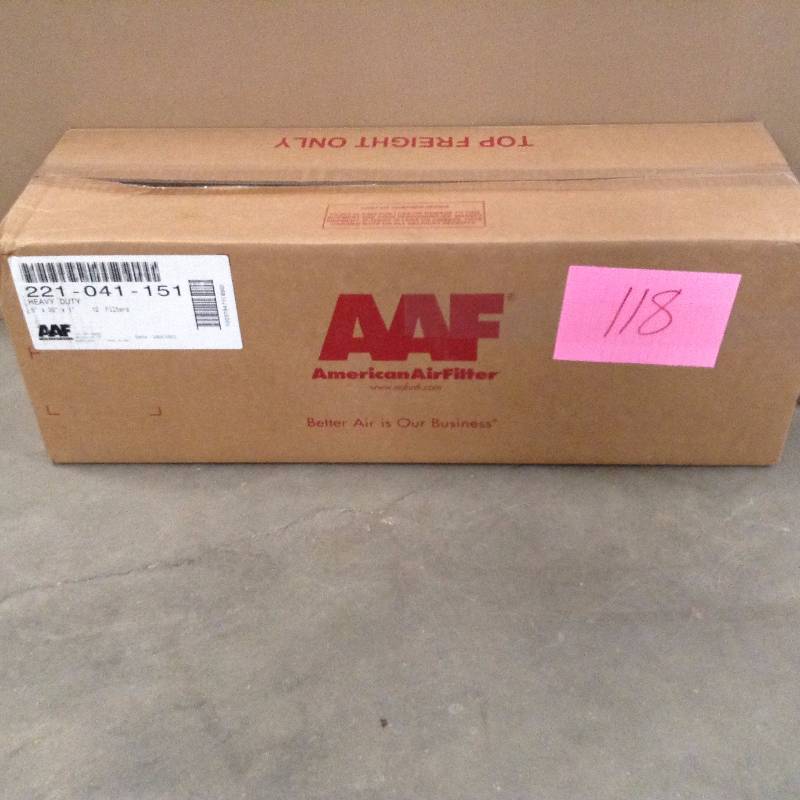 lot 118 image: American Air Filter 8 x 30 x 1 in. Fiberglass Air Filter - case of 12 Filters New