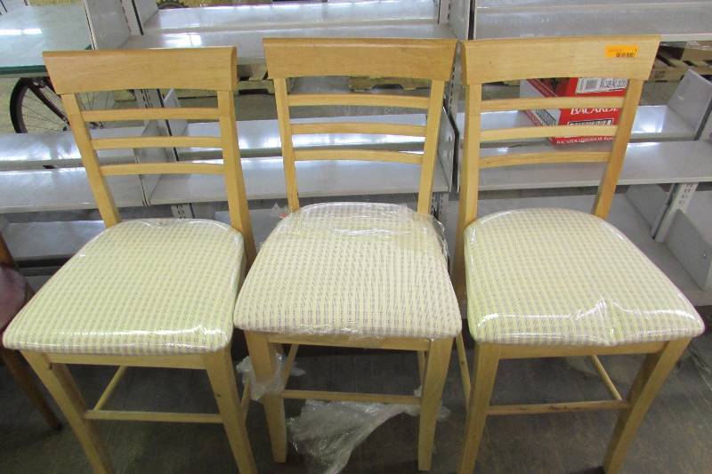 lot 1 image: Three Kitchen Bar chairs