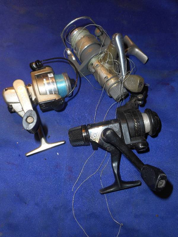 2 SHAMONO OPEN FACE REELS AND 1 QUANTOM