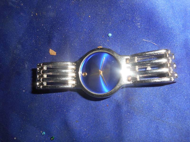 BLUE AND GOLD FACED WATCH