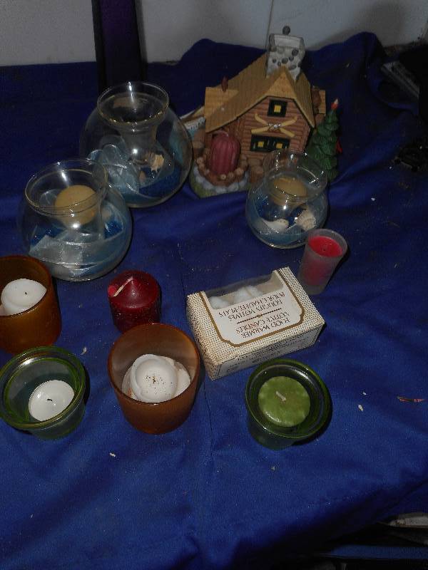 CANDLE HOLDERS AND CANDLES
