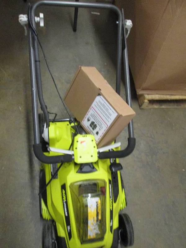 lot 4 image: 40 volt lithium 16 ryobi mower unt...