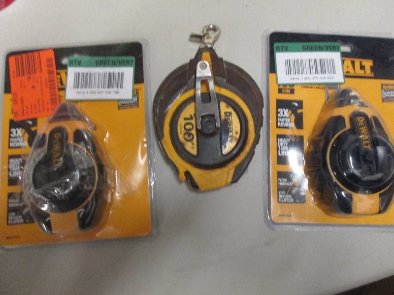 lot 61 image: 3 dewalt chaulk lines open box ...
