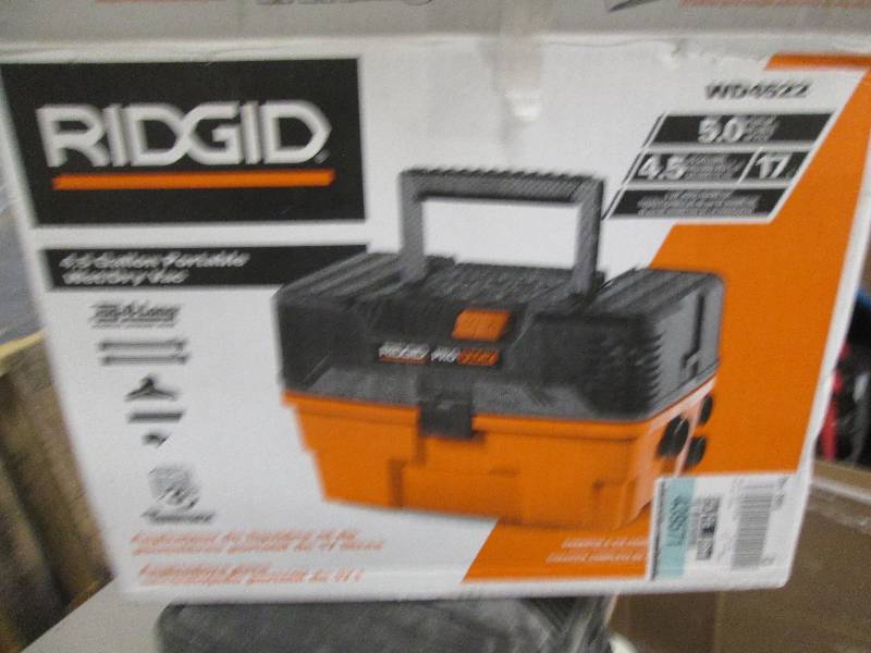 lot 72 image: rigid 4.5 gallon portable wetdry v...