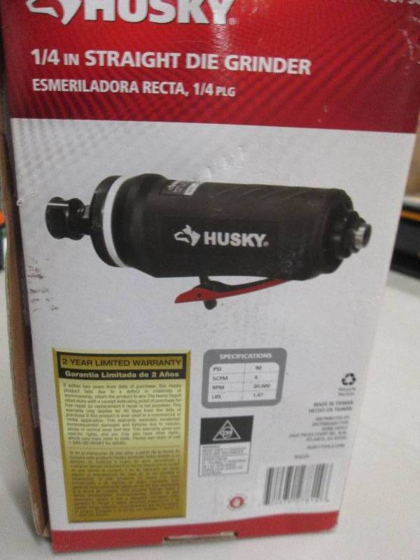 lot 90 image: husky 14 straight die grinder air...