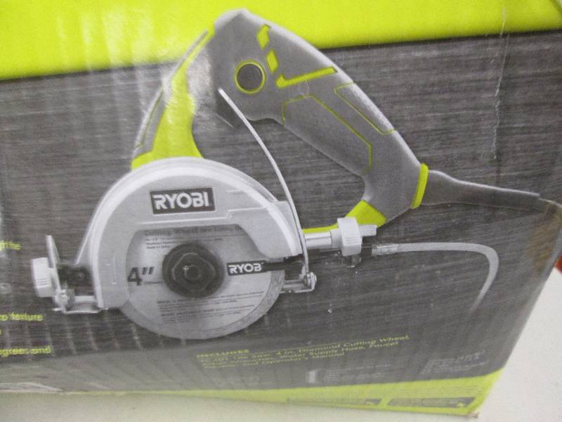 lot 107 image: ryobi hand held 4 tile saw tested ...