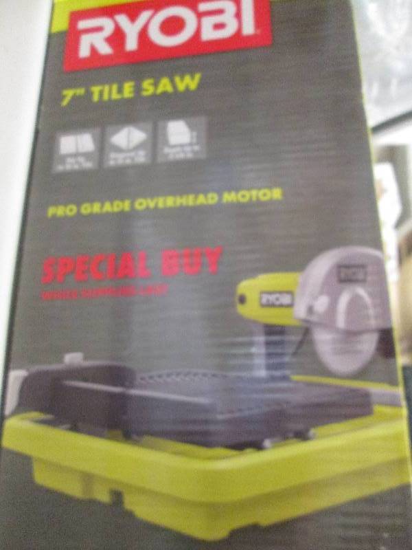 lot 185 image: ryobi 7 tile saw open box tested a...