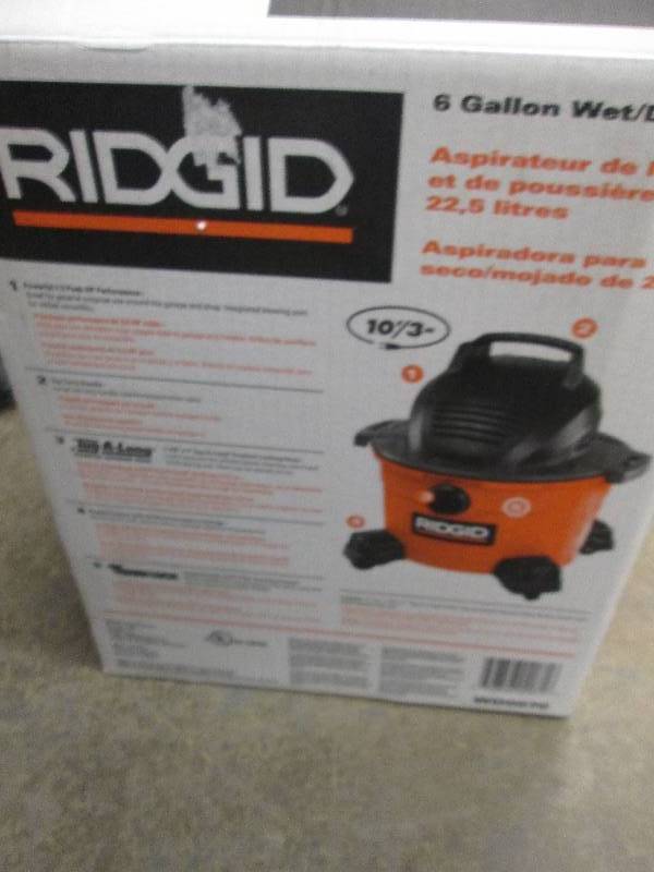 lot 186 image: ridgid 6 gallon wetdry vac open bo...