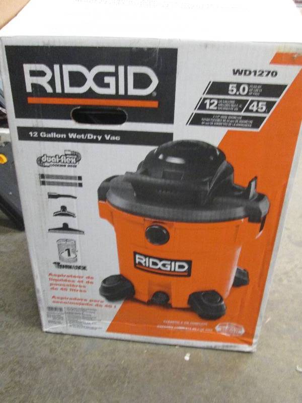 lot 188 image: ridgid 12 gallon wetdry vac open b...