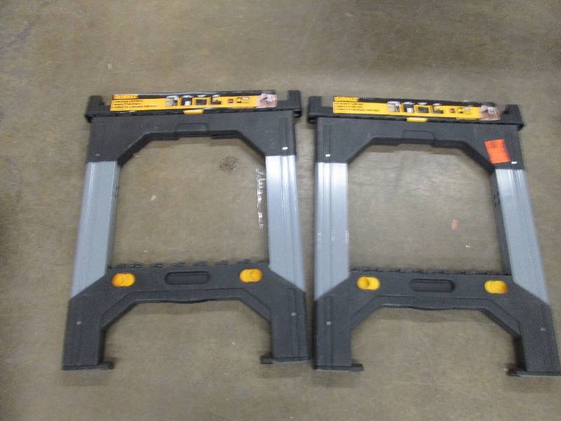 lot 218 image: 2 dewalt adjustable saw horses ...