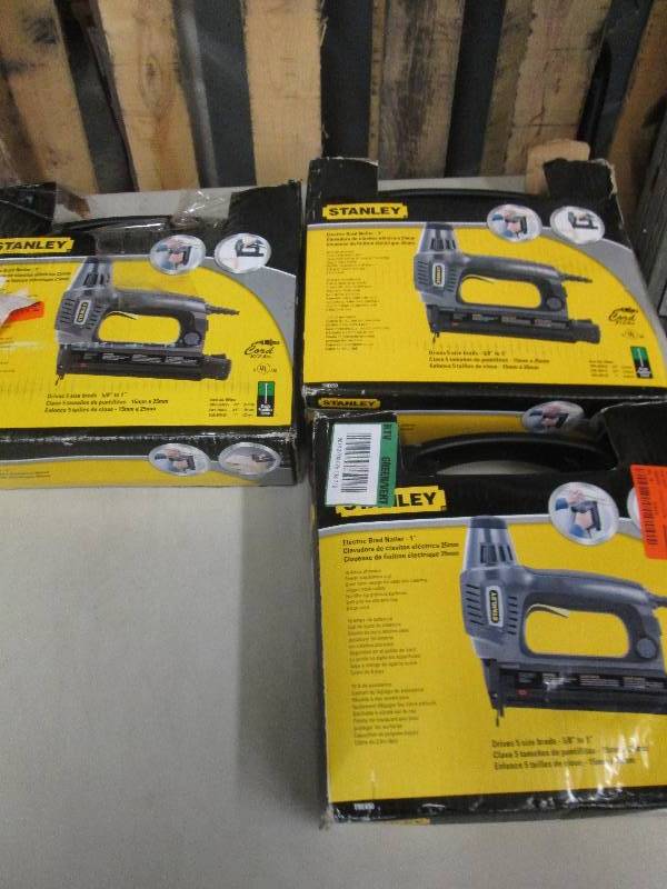 lot 223 image: 3 electric stanley brad nailers all...