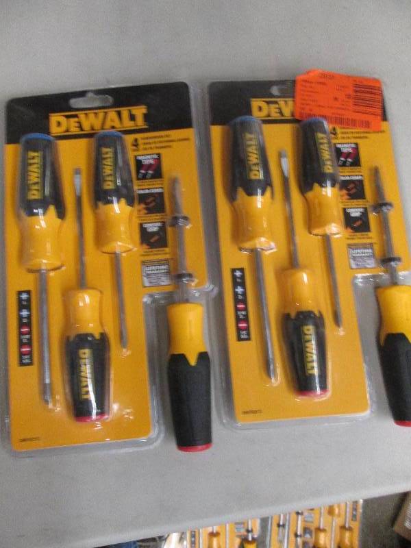 lot 231 image: 2 - 4 packs of dewalt screw drivers...