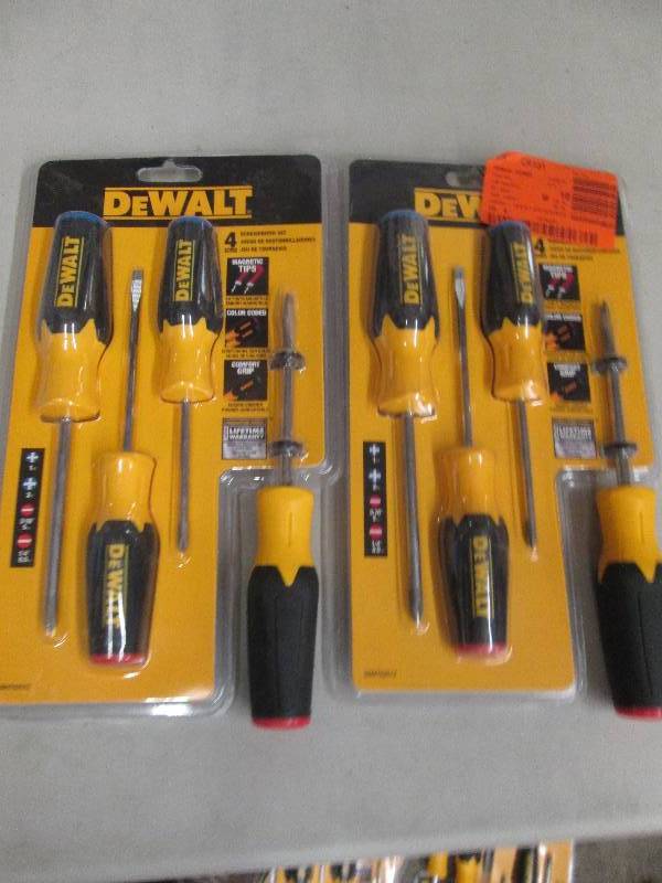 lot 233 image: 2 - 4 packs of dewalt screw drivers...