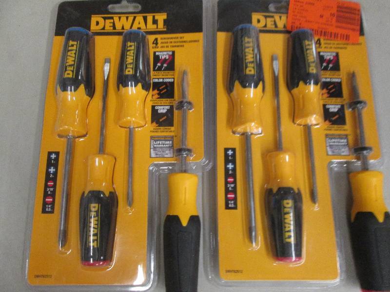 lot 234 image: 2 - 4 packs of dewalt screw drivers...