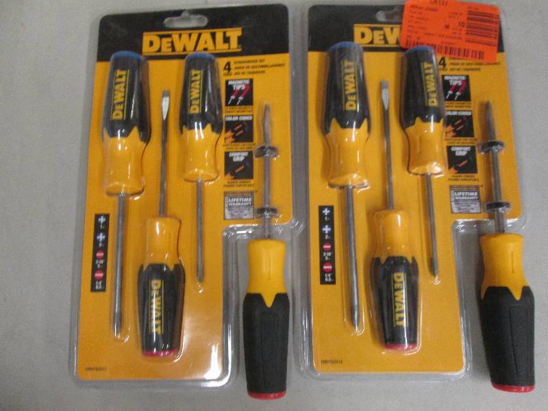 lot 235 image: 2 - 4 packs of dewalt screw drivers...