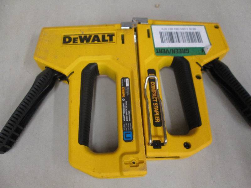lot 257 image: 2 dewalt compact staplers  open box...