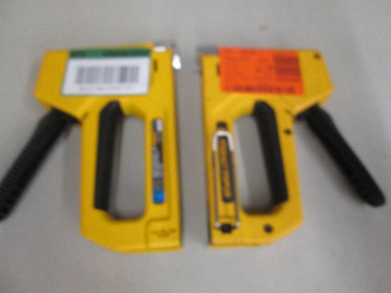 lot 258 image: 2 dewalt compact staplers  open box...