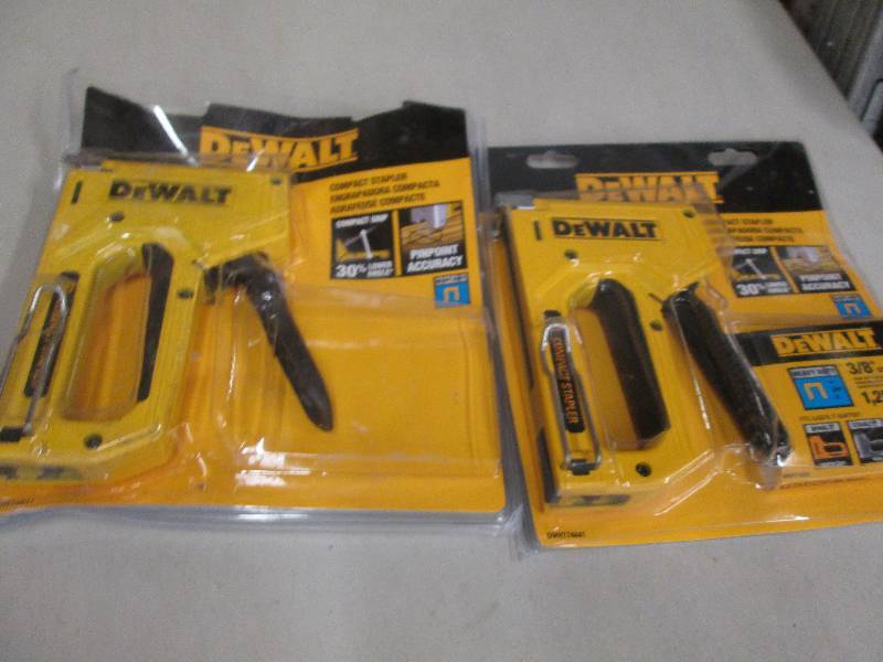 lot 259 image: 2 dewalt compact staplers  open box...