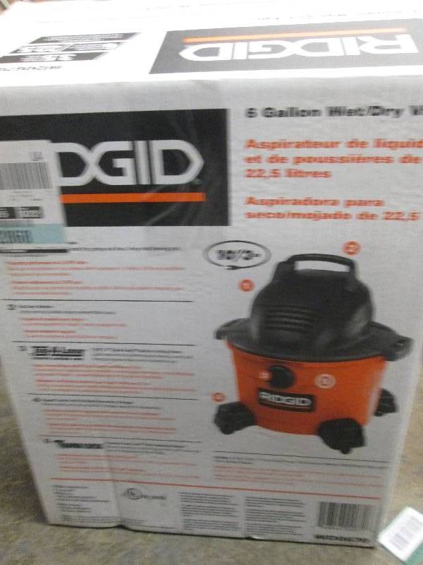 lot 319 image: ridgid 6 gallon wetdry vac open bo...