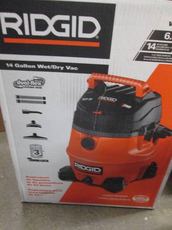 lot 320 image: ridgid 14 gallon wetdry vac open b...